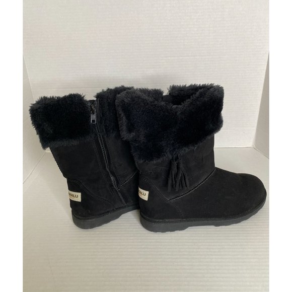 Makalu Womens Suede Boots with Side Zip and Fur Trim Size 5M Outdoor Streetwear - Picture 5 of 9